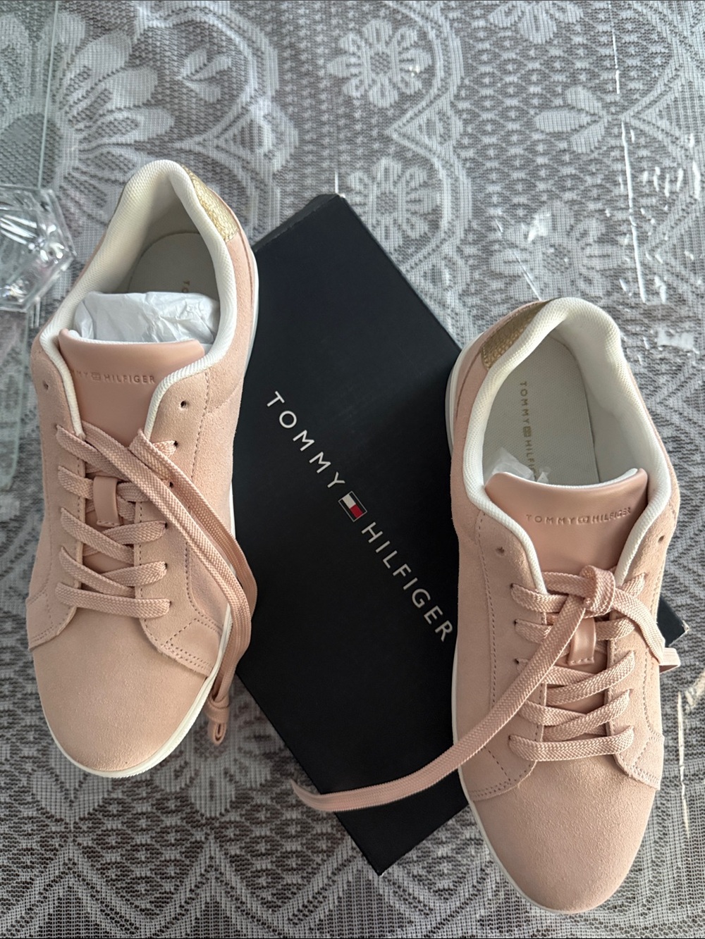 Tommy Hilfiger Pink Suede-Style Women's Sneakers